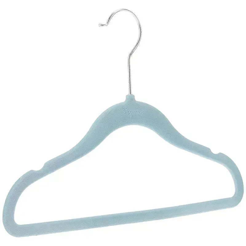 3 Sprouts - 10Pk Blue Velvet Non-Slip Hangers