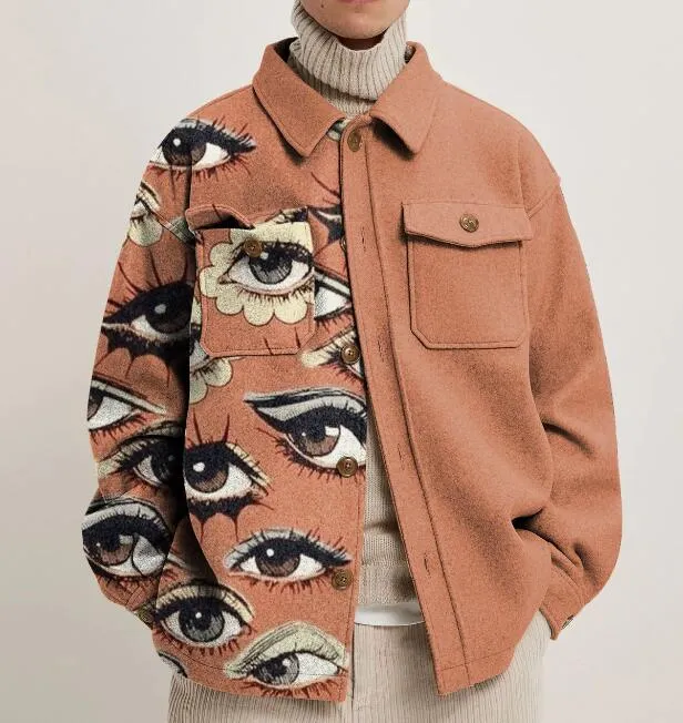 Aidase  Men Coat Multi-pocket Single Breasted Fashion Casual Male Printed Jacket Loose Cardigan Coat