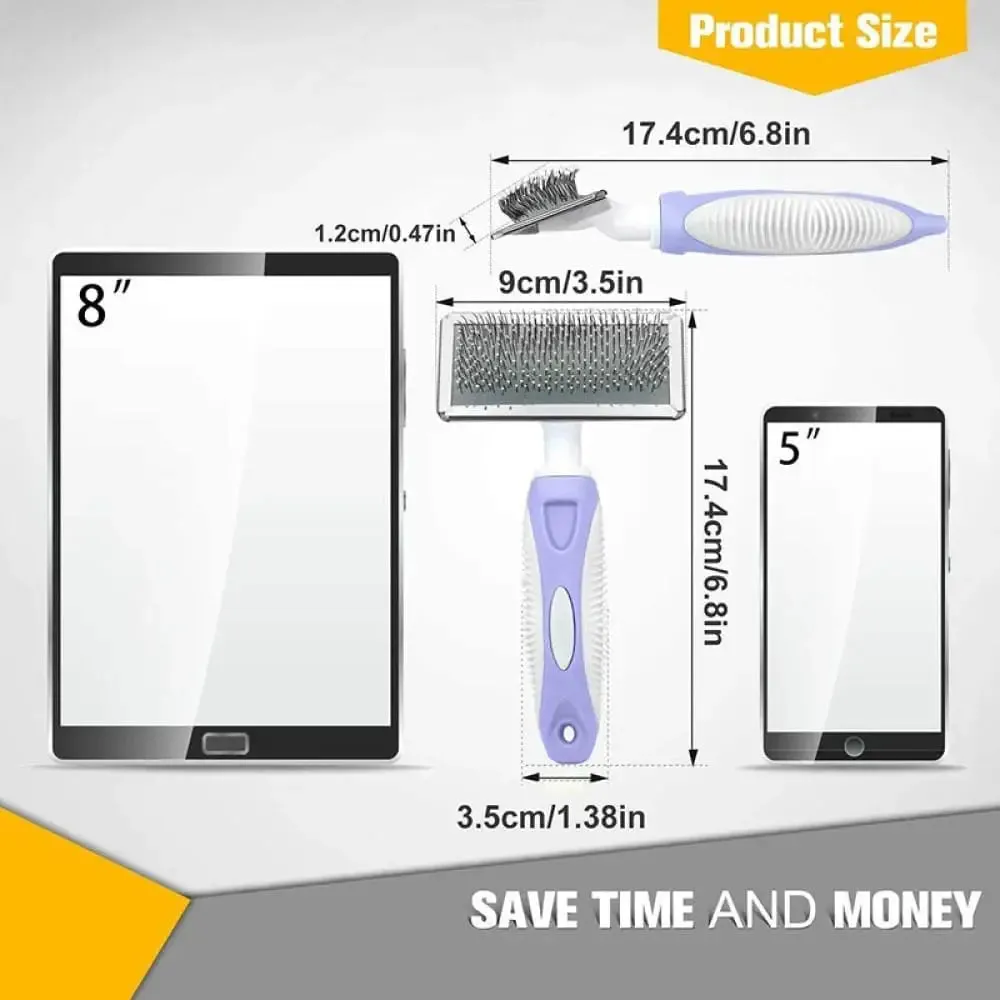 Anti-slip Ergonomic Pet Groomingslicker Comb Removes Tangles Dander Loose Hair