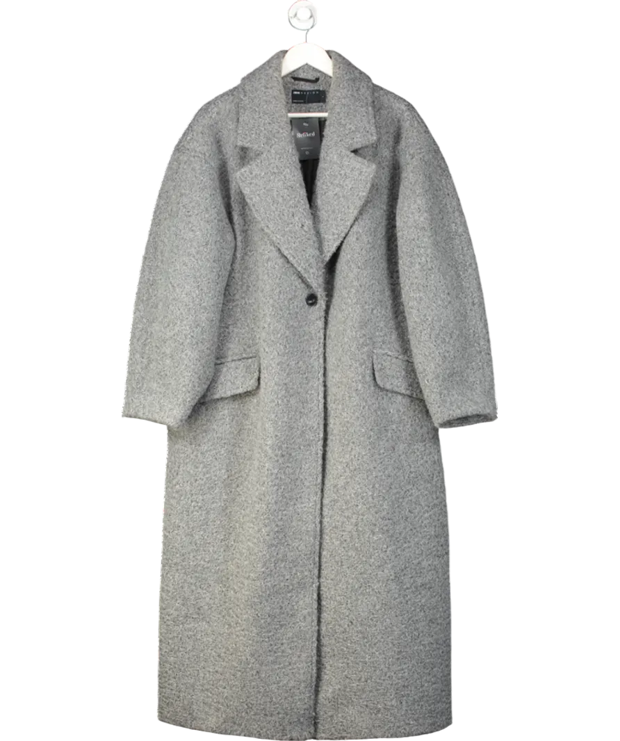 ASOS Chuck On Cosy Boucle Coat In Grey UK L