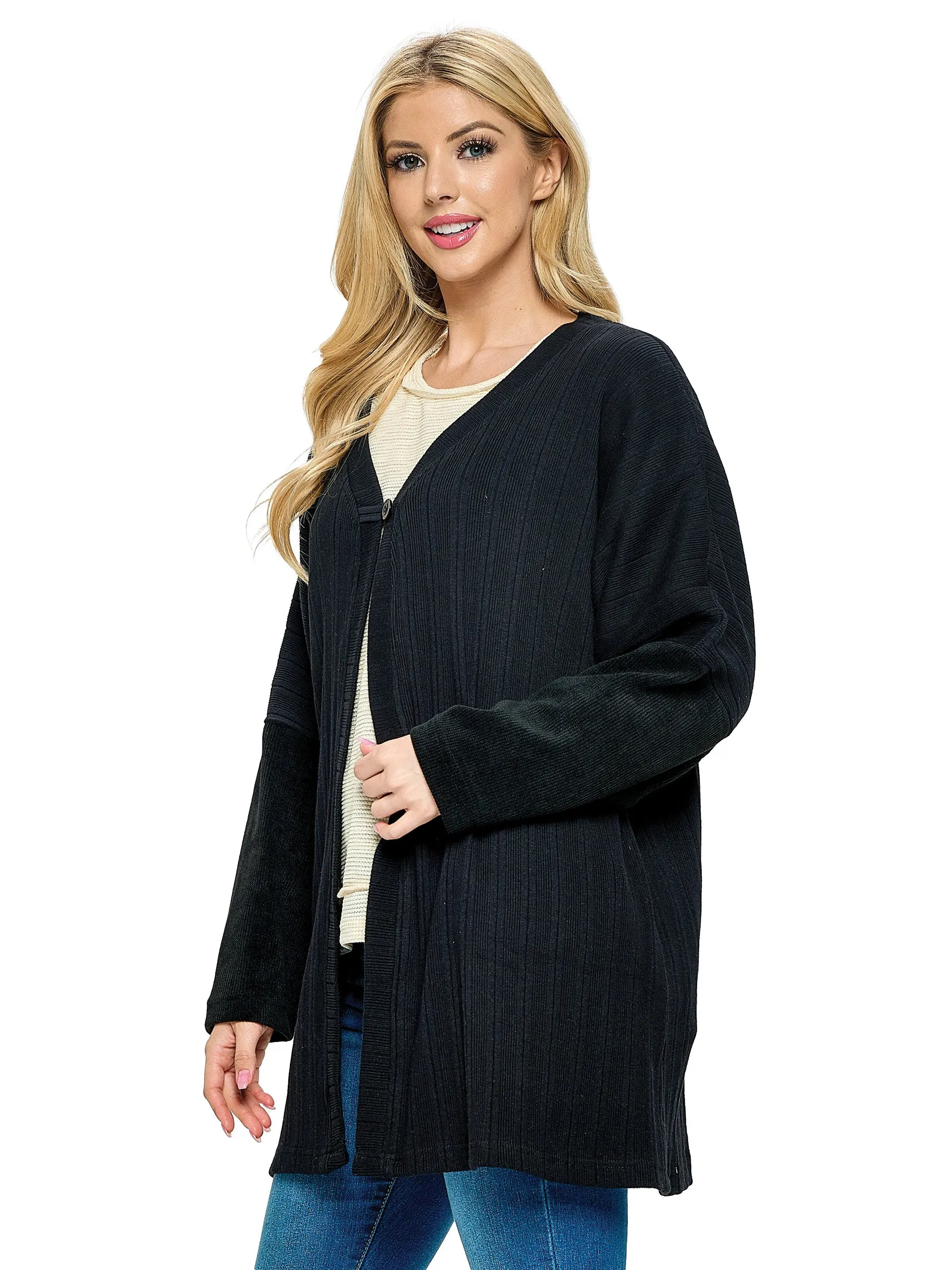 Cardigan Oversized Casual Ribbed