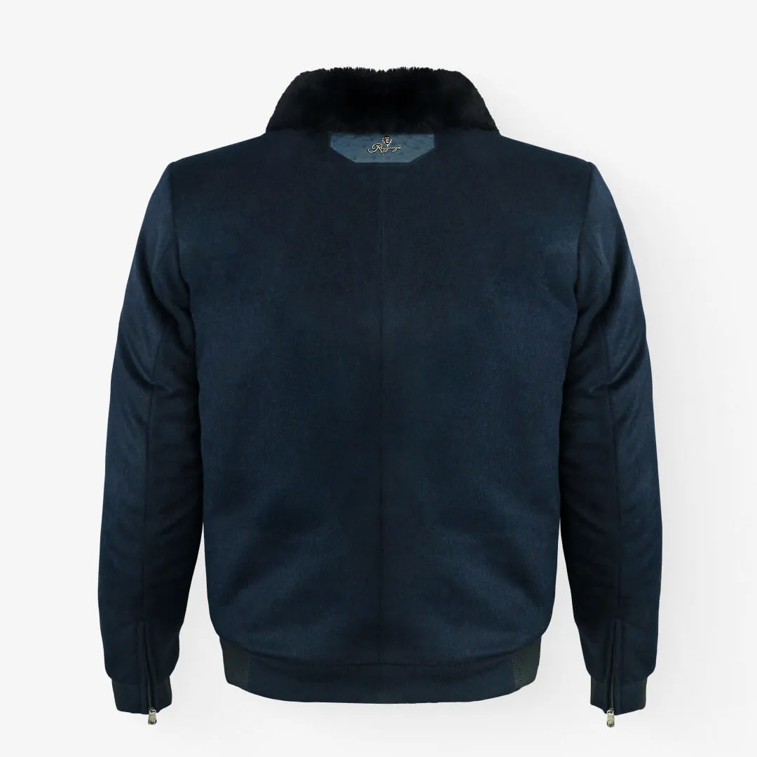 Cashmere & Ostrich Leather Flight Jacket