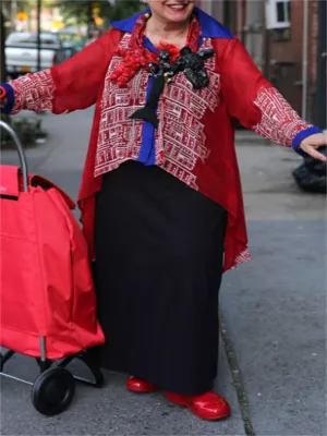Casual Women'S Retro Printed Ethnic Jacket