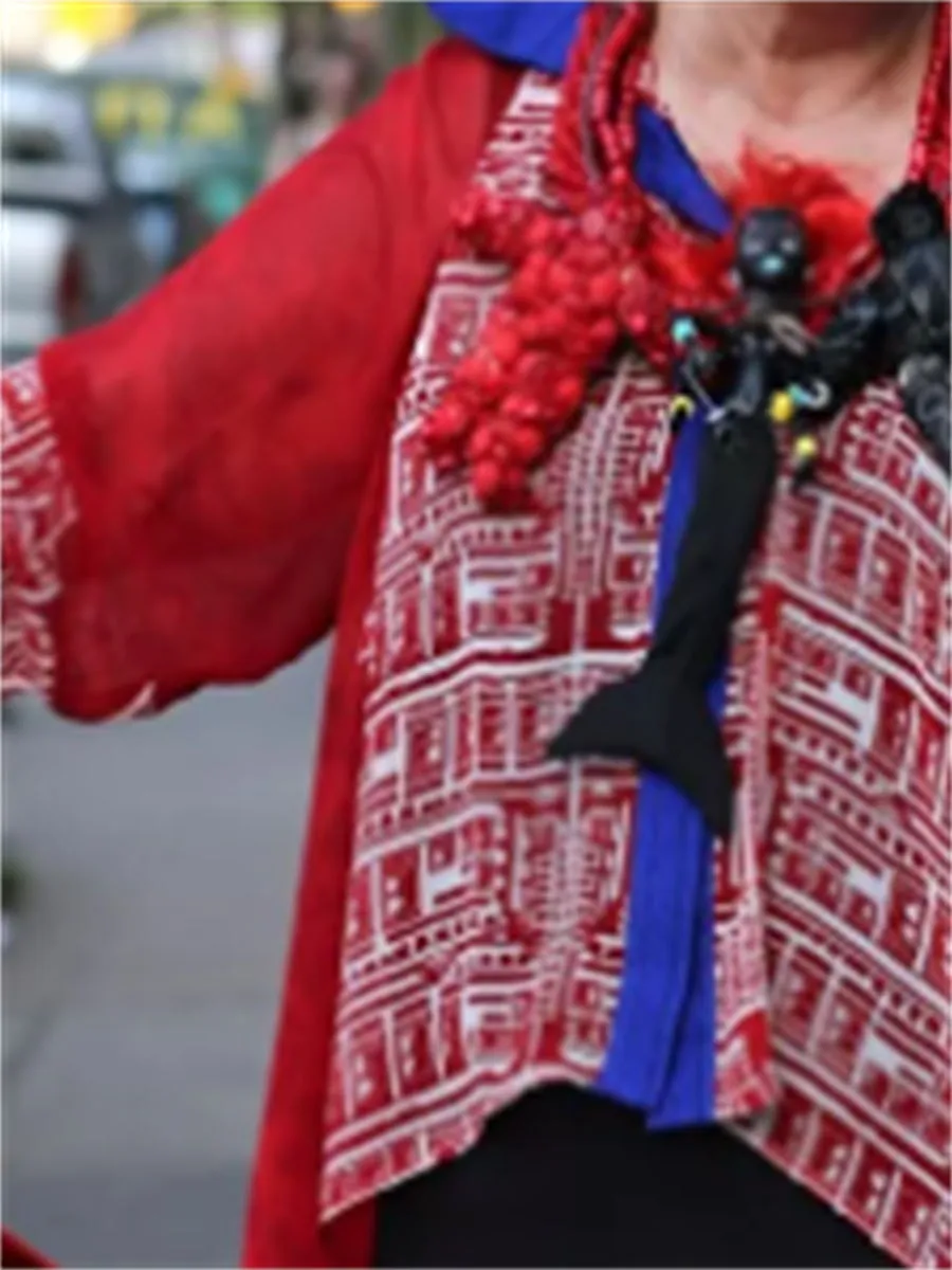 Casual Women'S Retro Printed Ethnic Jacket
