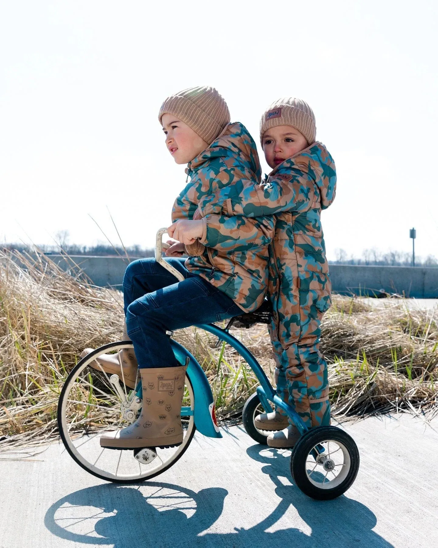 Deux Par Deux Boys Quilted Jacket  F30W57  Camo Dinos *