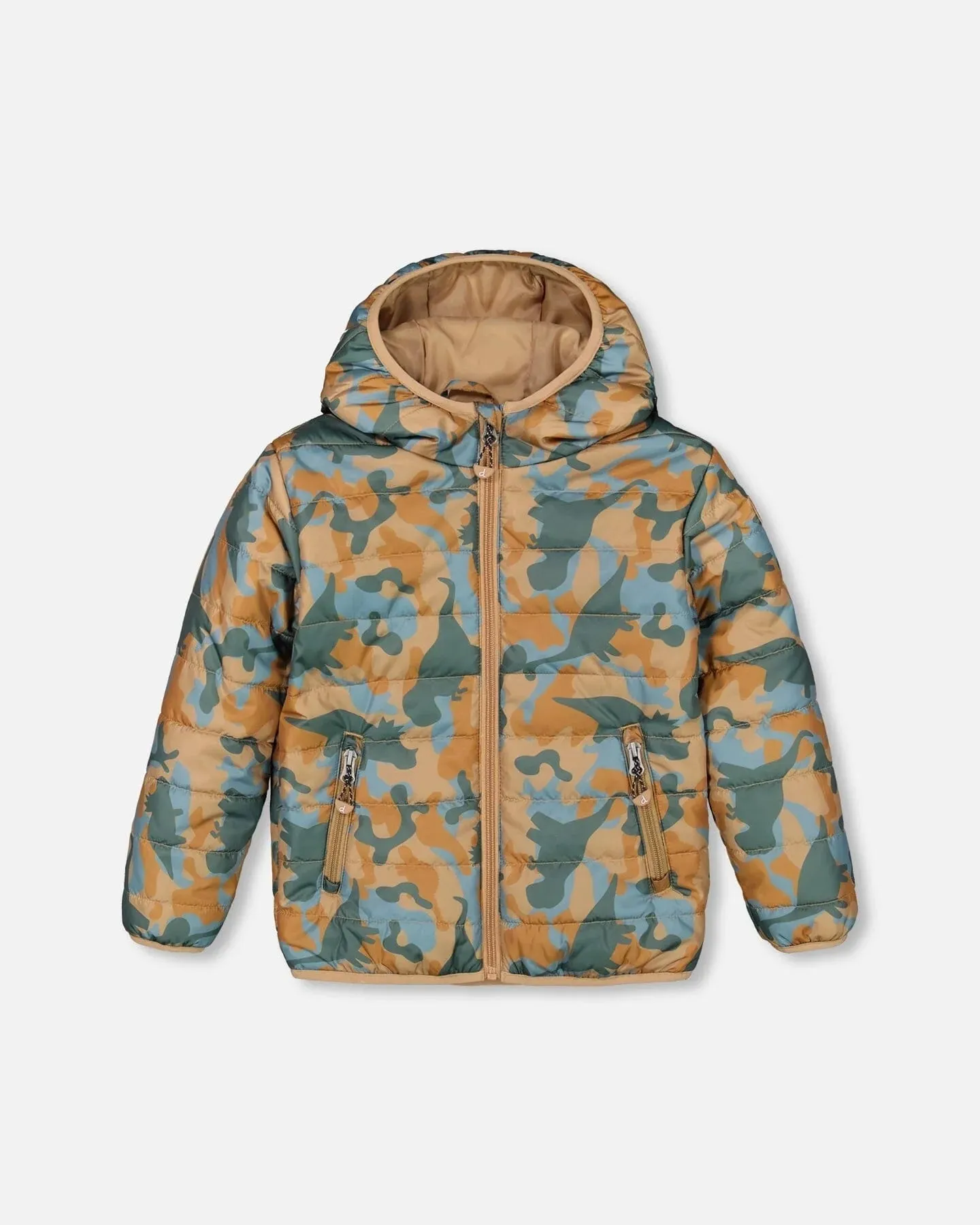 Deux Par Deux Boys Quilted Jacket  F30W57  Camo Dinos *