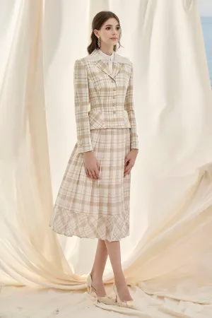 Esther Adele Fit and Flare Notch Lapel Linen Jacket