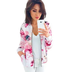 Floral Spring Jacket Plus Size Women's Jackets Retro