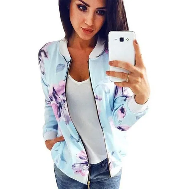 Floral Spring Jacket Plus Size Women's Jackets Retro