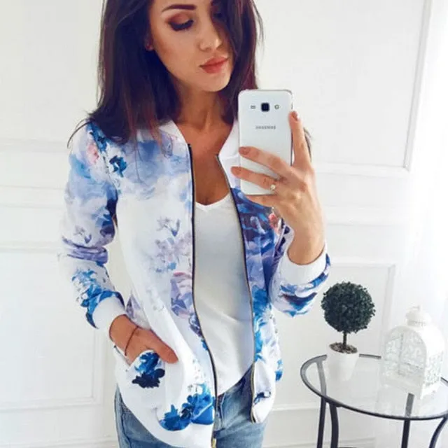 Floral Spring Jacket Plus Size Women's Jackets Retro