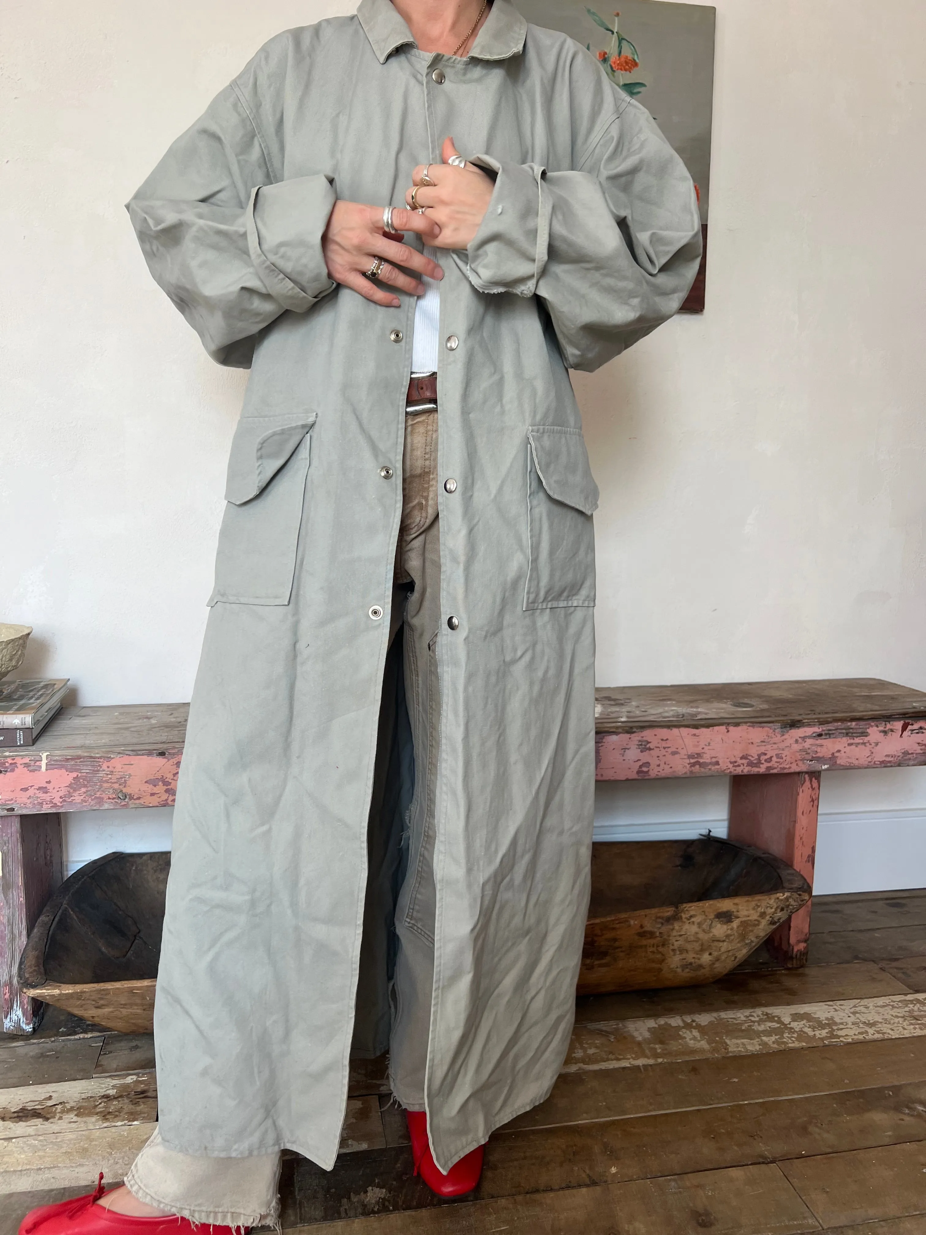 Grey Cotton Trench