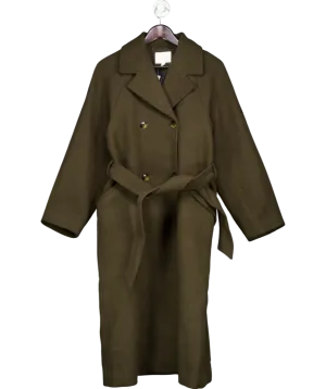 H&M Brown Button Up Trench Coat UK XS