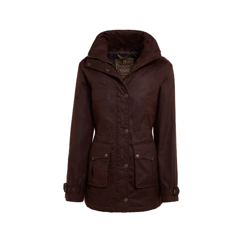 Holland Cooper Durham Wax Ladies Jacket - Chocolate