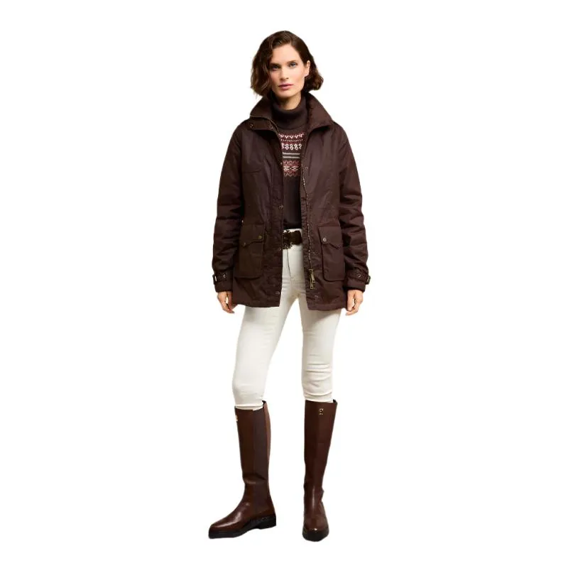 Holland Cooper Durham Wax Ladies Jacket - Chocolate