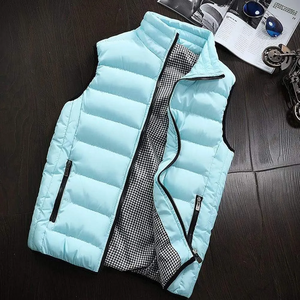 Mens Jackets Men Autumn Winter Coat Padded Cotton Vest Warm Hooded Thick Vest Tops Jacket Jackets