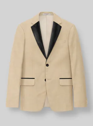 Napolean Stretch Khaki Wool Tuxedo Jacket