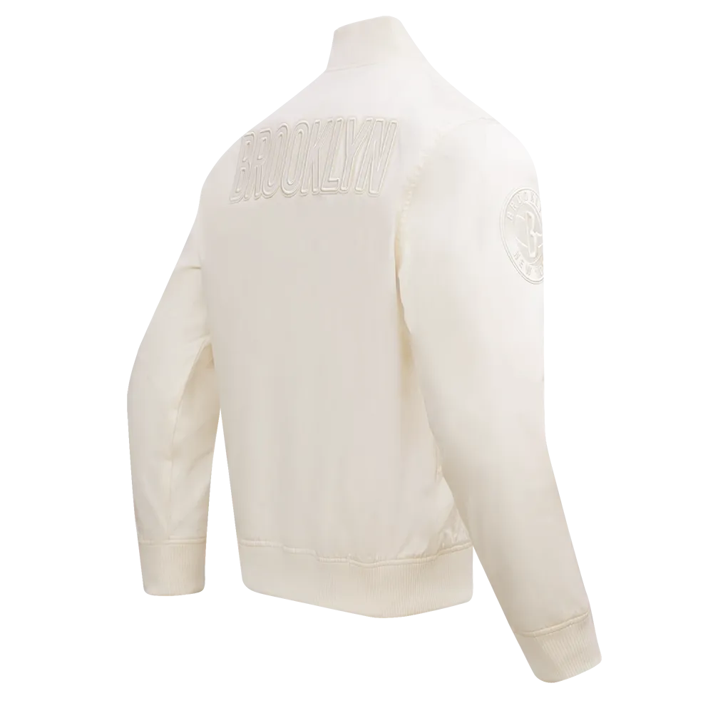 NBA BROOKLYN NETS NEUTRAL TWILL JACKET (EGGSHELL)