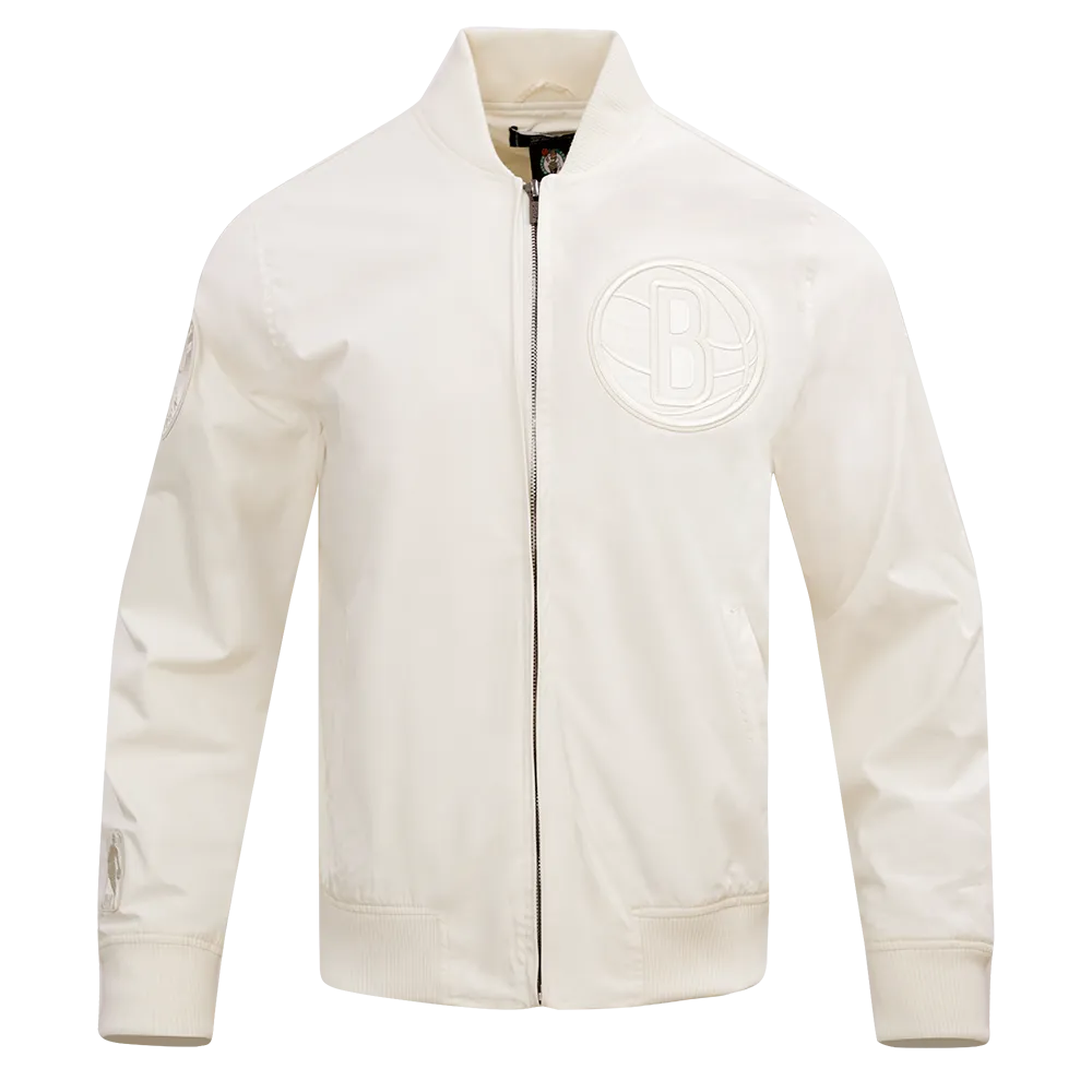 NBA BROOKLYN NETS NEUTRAL TWILL JACKET (EGGSHELL)