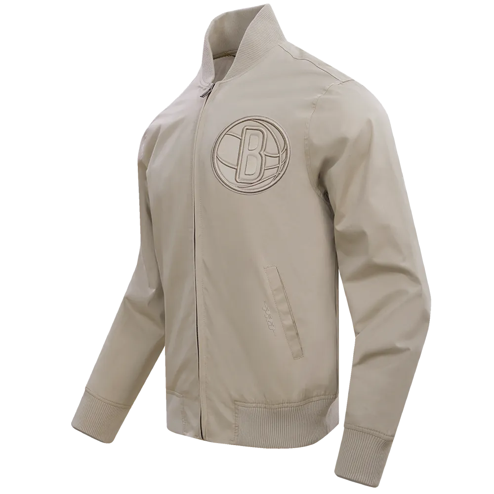NBA BROOKLYN NETS NEUTRAL TWILL JACKET (TAUPE)