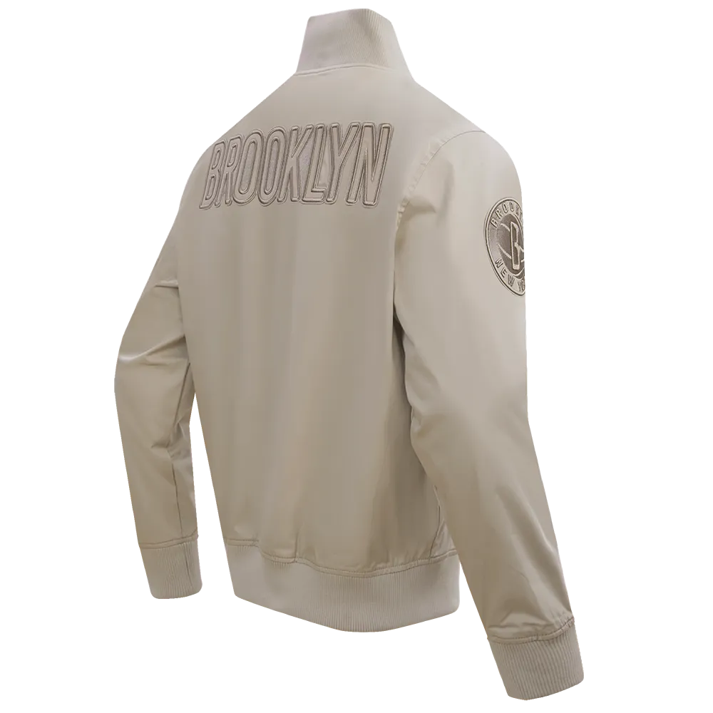 NBA BROOKLYN NETS NEUTRAL TWILL JACKET (TAUPE)