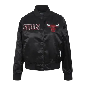 NBA CHICAGO BULLS GAME DAY CLASSICS WOMEN'S SATIN JACKET (BLACK)