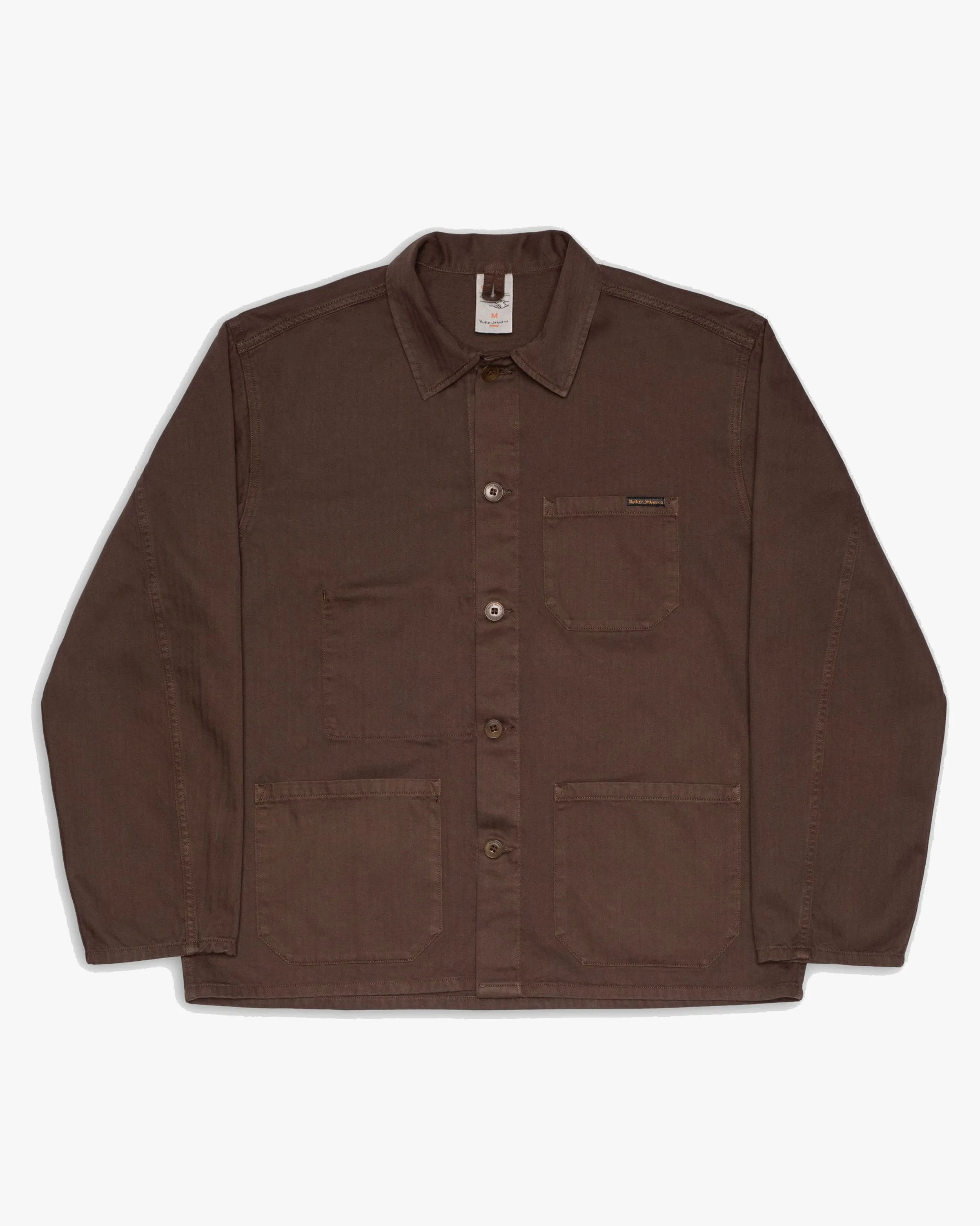 Nudie Jeans Buddy Herringbone Chore Jacket - Walnut