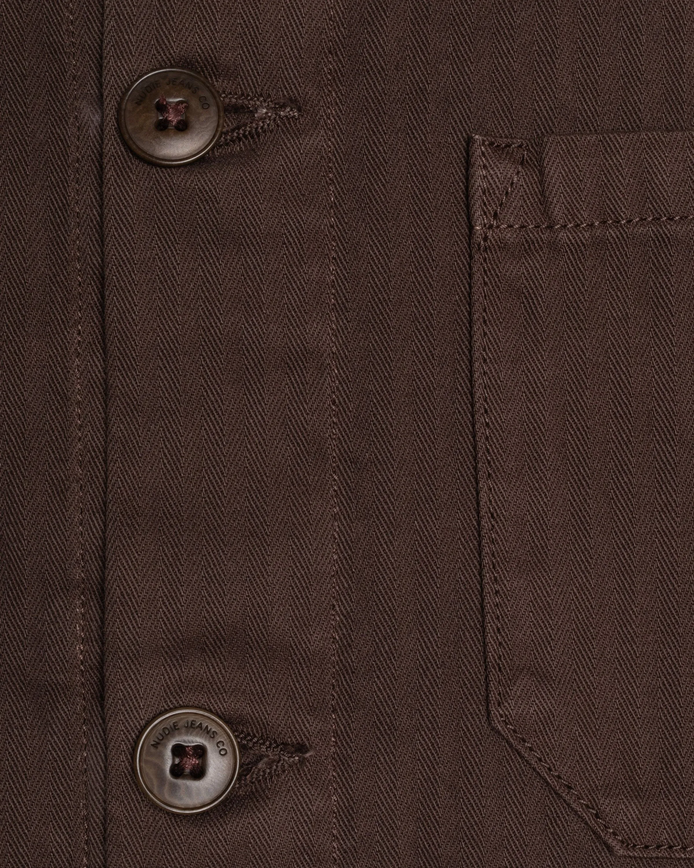 Nudie Jeans Buddy Herringbone Chore Jacket - Walnut