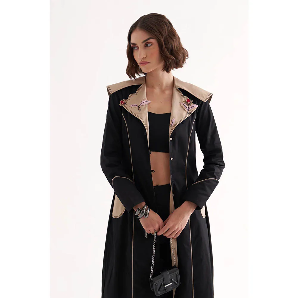 Our Love Cray Trench Long Black Jacket