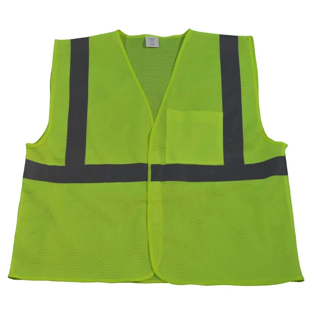 Petra Roc ANSI Class 2 Lime Economy Safety Vest with Velcro Closure