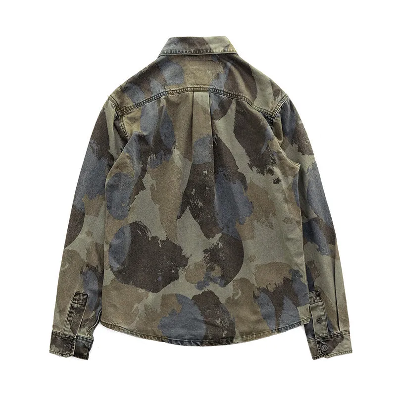 Retro Military Style Camouflage Shirt Jacket