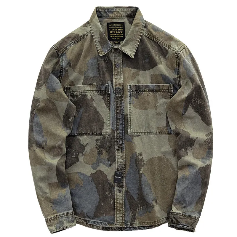 Retro Military Style Camouflage Shirt Jacket