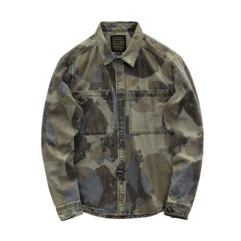 Retro Military Style Camouflage Shirt Jacket
