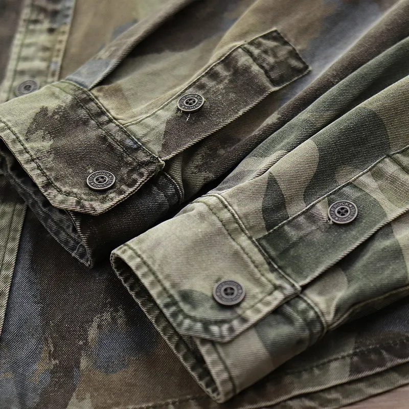 Retro Military Style Camouflage Shirt Jacket