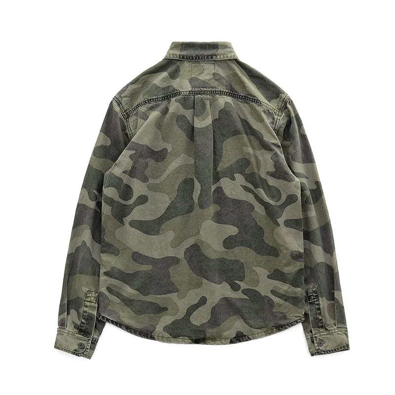 Retro Military Style Camouflage Shirt Jacket