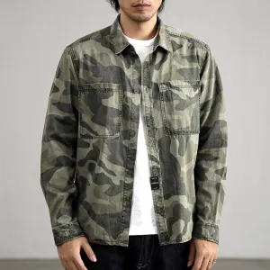 Retro Military Style Camouflage Shirt Jacket