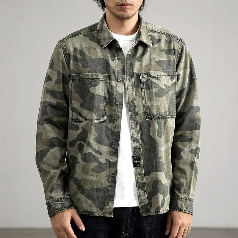 Retro Military Style Camouflage Shirt Jacket