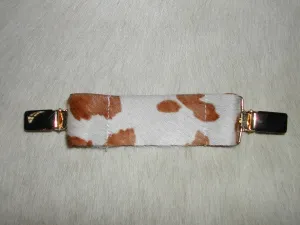 Ruchie Clip in Brown & White Hide