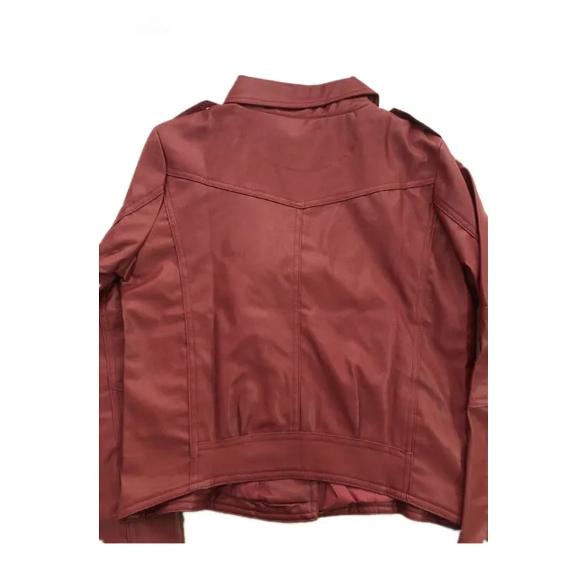 VenusFox Zipper Faux Leather Jackets plus Sizes