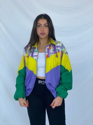 Vintage Green Spot Windbreaker Jacket