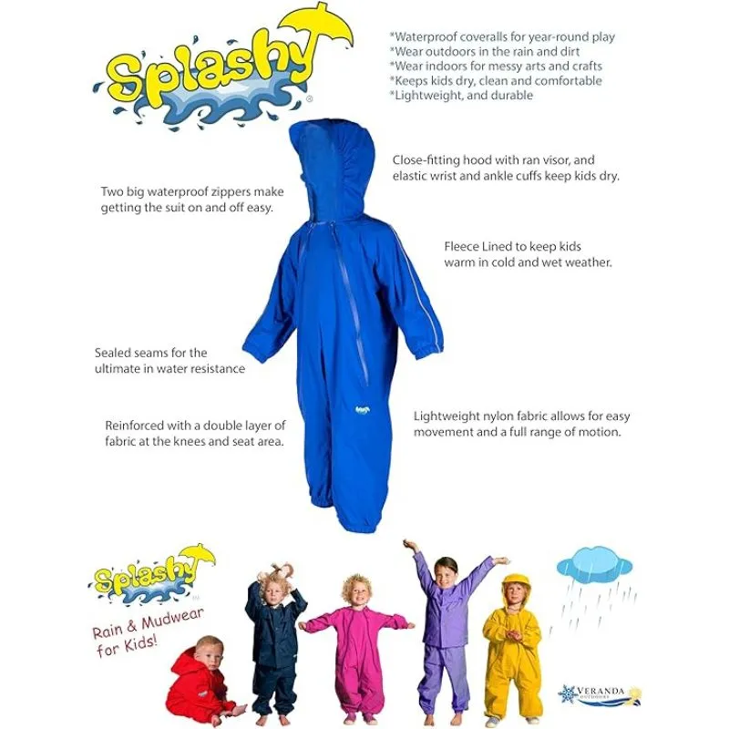 Waterproof Fleece Lined Coverall Rain, Snow and Mud Suit