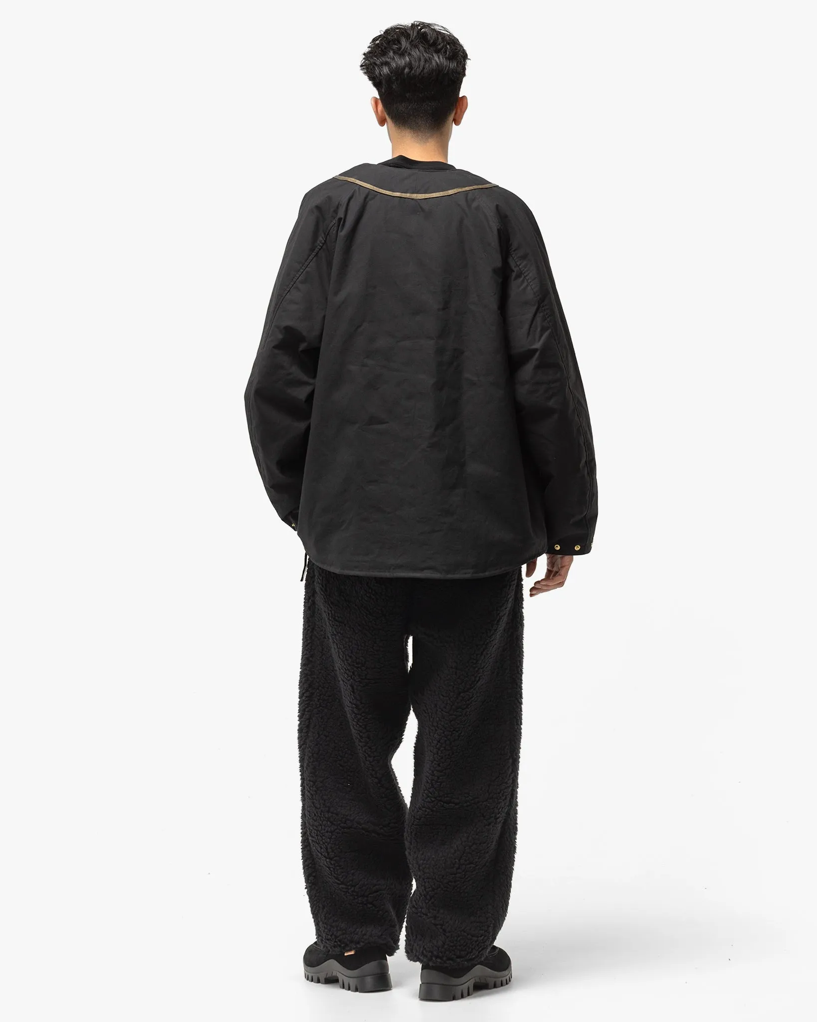 Weather Cotton Oil Coating Baseball Blouson Black