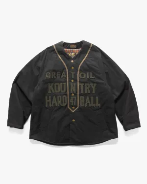 Weather Cotton Oil Coating Baseball Blouson Black