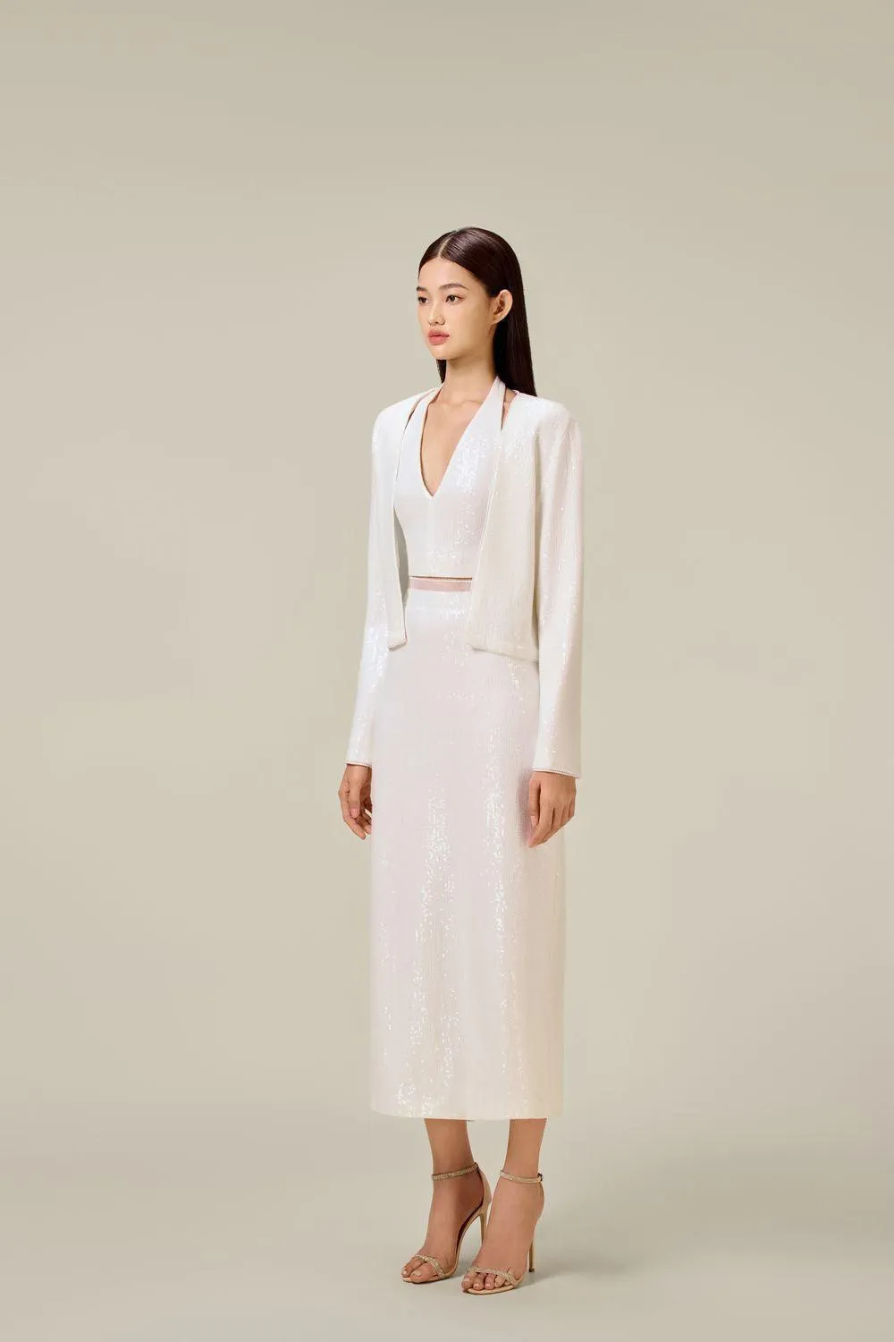 White Beaded Cardigan