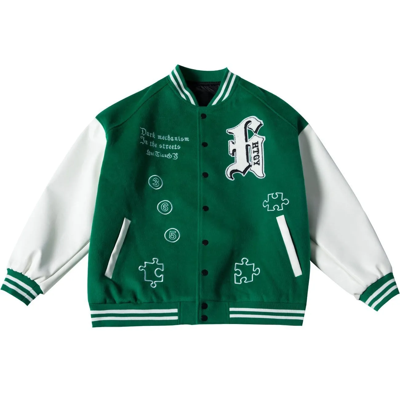WLS Towel Embroidered Letters Puzzle Print Jacket