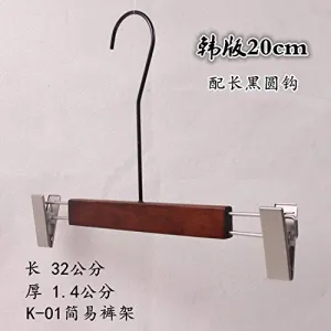 Xyijia Hanger (10Pcs/ Lot Wood Hanger Clothing Store Retro Ladies Non-Slip Wood Clothes Hanging Home Clothes with 20Cm Long Black Round Hook