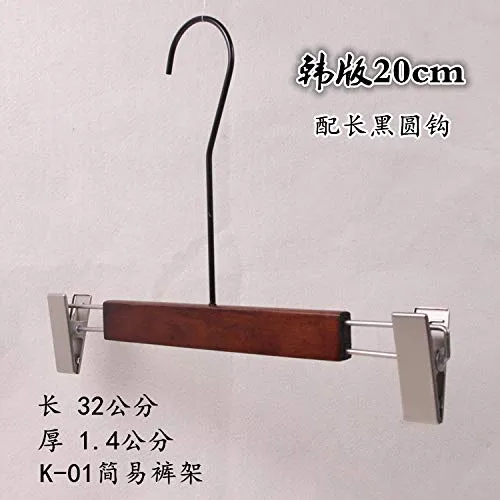 Xyijia Hanger (10Pcs/ Lot Wood Hanger Clothing Store Retro Ladies Non-Slip Wood Clothes Hanging Home Clothes with 20Cm Long Black Round Hook